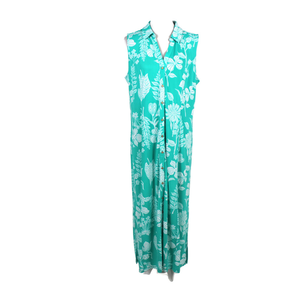 Talbots XL Turquoise Floral Dress